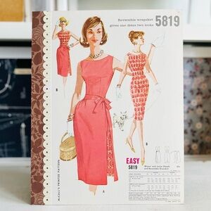 [McCall’s] 1961 MCM Sewing Pattern Counter Book 11x14 Mixed Media Collage